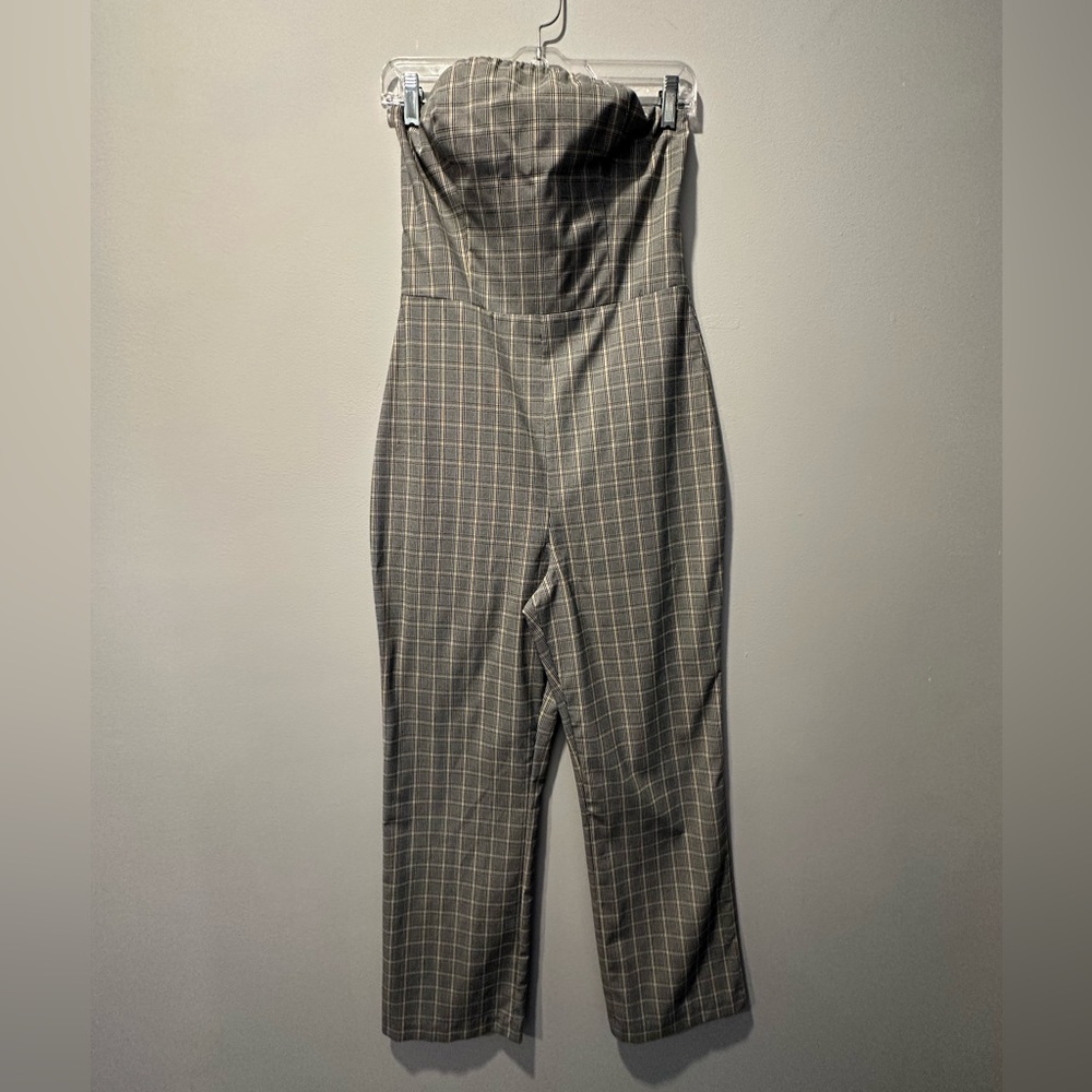 Jumpsuit Grey with Blue and yellow Lines